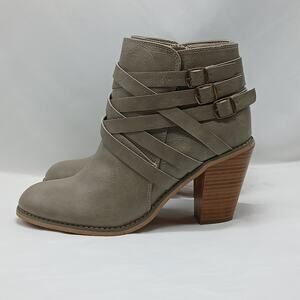 Journee Collection Chunky Heel Ankle Boots Womens 10 Tan Western Chic Streetwear